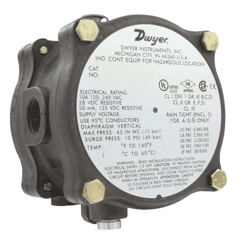 Image de Pressostat différentiel ATEX Dwyer série 1950G